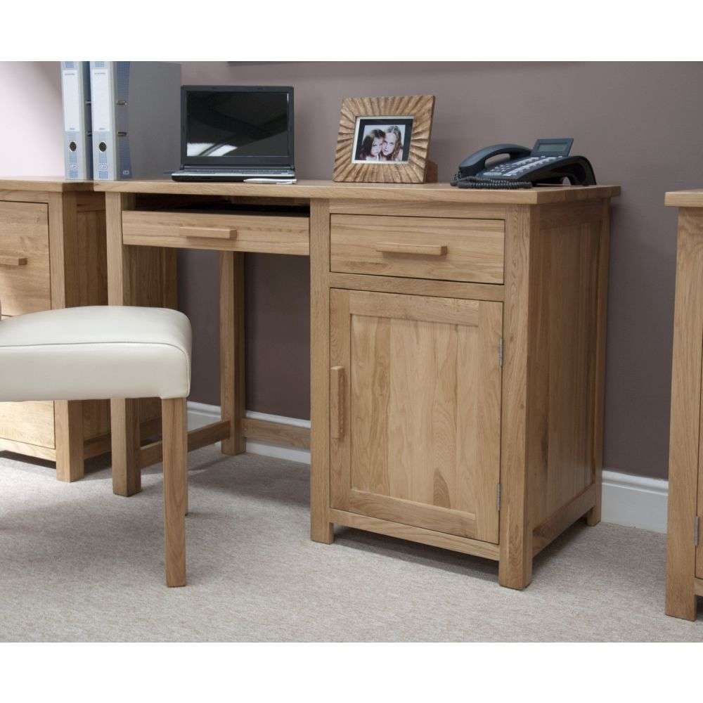 Opus Solid Oak Small Desk and TwoDrawer Filing