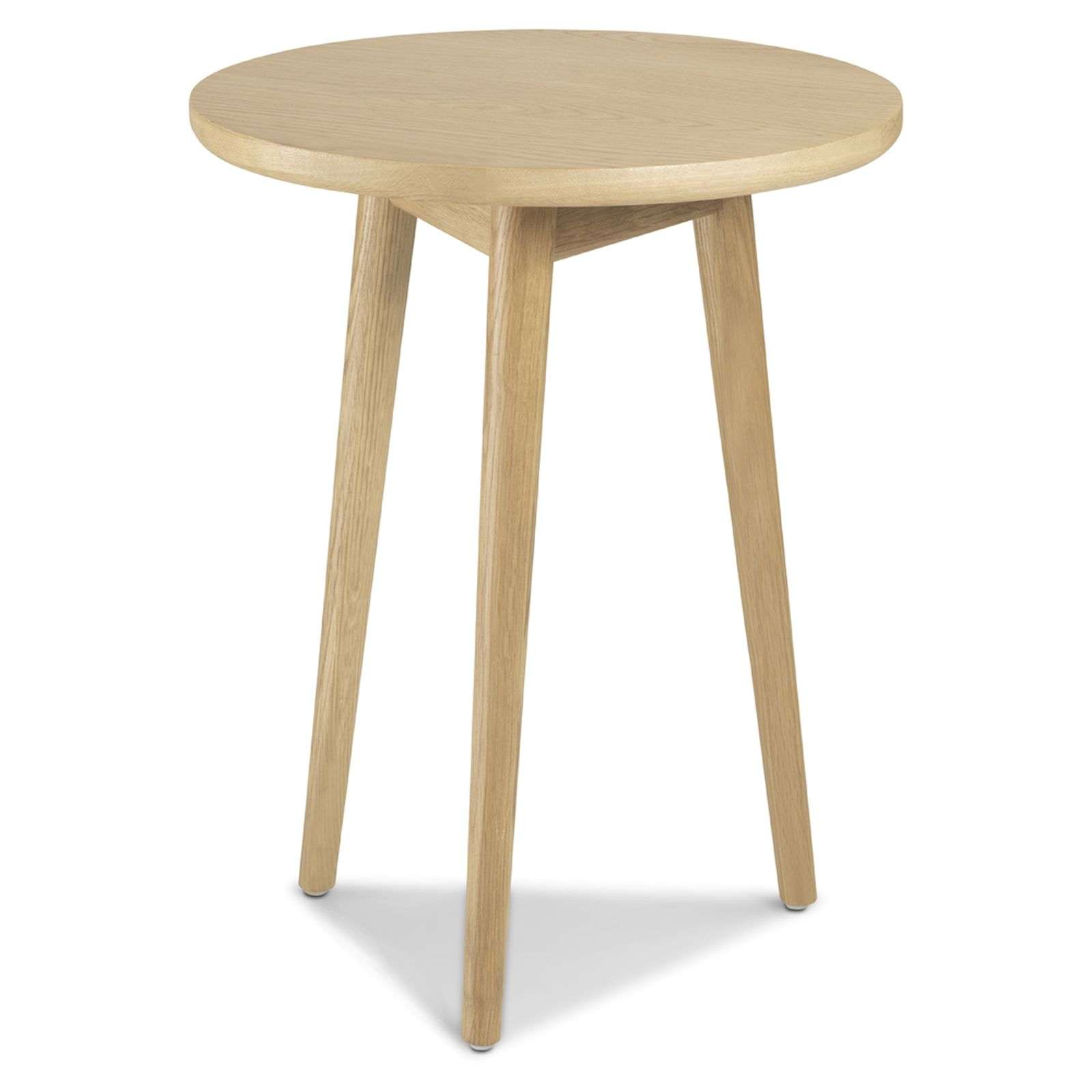 Belfry Solid Oak Round Lamp Table, Traditional Round Lamp Tables