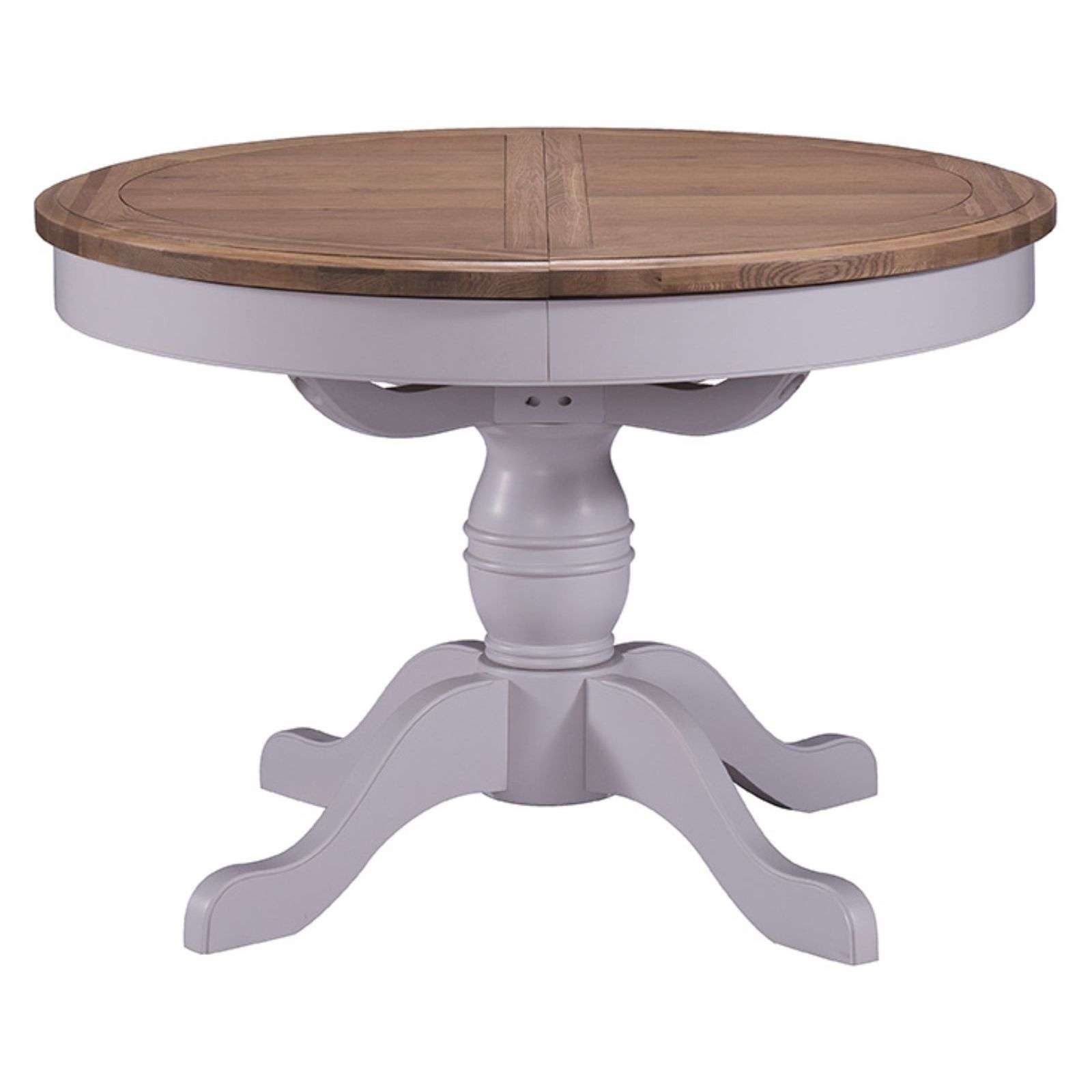 Georgia Grey Painted Oak Round Dining Table - Buy Online
