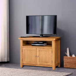 Holmfield oak furniture small television cabinet stand unit 